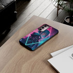 Anime Girl Phone Case Teal, Neon Kanji Calm Gradient Tough Cover