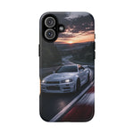 Skyline GT-R R34 White Nurburgring Speed Art Tough Phone Case