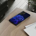 Neon Blue Tiger phone case | tough protective cover