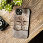 Persian Kitten Phone Case, Sleepy Macro Close-Up Portrait Cover