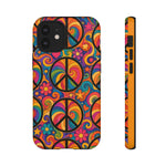 Peace Love Rainbow Spiral Art Tough Phone Case