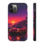 FD RX-7 Retro Sunset Sports Car Tough Case | Neon Vaporwave Beach Drive