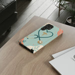 Stethoscope Heart Phone Case, Nurse Icon Teal Cover