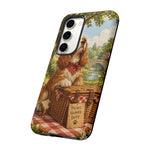Cocker Spaniel Picnic Scene phone case | vintage dog art