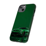 Racing Green Camaro Phone Case, Sports Muscle Car Tough Cover