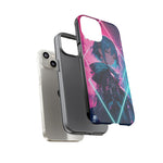 Anime Girl Phone Case Teal, Neon Kanji Calm Gradient Tough Cover