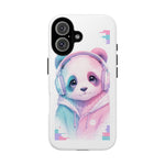 Pastel Panda Phone Case, Glitch Color Block Cover