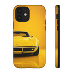 Yellow Corvette Phone Case, C3 Stingray Classic Sports Cover, Gift