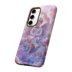 Cherub Cloud Throne Phone Case, Pastel Marble 3D Render Cover