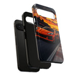 Orange C8 Z06 Flat Plane V8 Speed Art Tough Phone Case