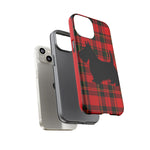 Scottish Terrier Silhouette Plaid Art Tough Phone Case