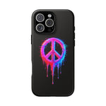 Glitch Peace Sign Phone Case, RGB Melt Digital Art Tough Cover, Gift