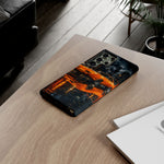 Orange Daytona Phone Case, Rainy City Night Muscle Car Tough Cover