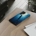 Barracuda Silhouette Phone Case, Sunlit Marine Art Tough Cover