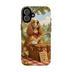 Cocker Spaniel Picnic Scene phone case | vintage dog art