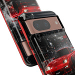 RX7 Phone Case Red, Night Drift JDM Sports Car Tough Cover, Gift