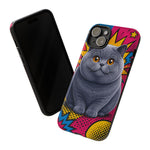 British Shorthair Round Pop Art Tough Phone Case