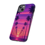 Retrowave Aesthetic Sunset Palm Trees phone case