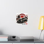 370Z Poster JDM Drift Car Japanese Rising Sun Cherry Blossom Wall Art