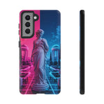 Neon Vaporwave Statue Tough Case | Retro Greek Sculpture Phone Cover