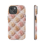 Silk Rose Phone Case, Blush Pink Floral Pattern Tough Cover, Gift