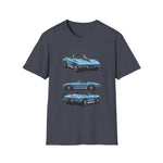 Blue Classic 1967 Corvette Convertible T-Shirt | Sports Car Illustration