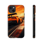 Orange C7 ZR1 High Wing Sports Car Tough Phone Case