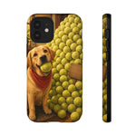 Golden Retriever with Tennis Ball phone case | Cute Dog Art, Tennis Ball Pile