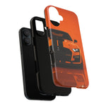Orange Mustang Art Phone Case, GT500 American Muscle Car Tough Cover for Male