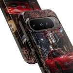 Red FD RX-7 Blossom Alley Tough Phone Case - Rain-Slicked Night