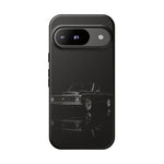 Black Classic C10 Truck Phone Case | Vintage Pickup Reflection, Minimal Auto Design