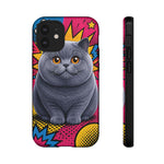 British Shorthair Round Pop Art Tough Phone Case