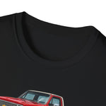 1982 Chevy K10 Silverado Red Pickup T-Shirt | Trio Truck Illustration
