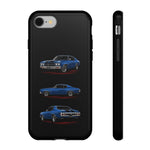 1970 Chevelle SS Phone Case Blue, Three-View Vector Tough Cover