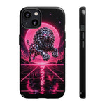 Chrome Lion Phone Case, Neon Grid Katakana Pride Tough Cover