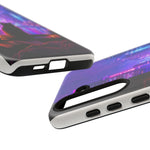 Lo-Fi Cat Neon Rain Window Vaporwave Art Tough Phone Case