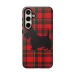 Scottish Terrier Silhouette Plaid Art Tough Phone Case