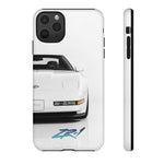 White C4 ZR1 Front View phone case | Car Print Tough Cover for Corvette Owners