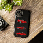 C4 Corvette Art Phone Case Red, Three-View Vector Cover, Gift