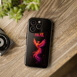 Glitch Phoenix Rising Art Tough Phone Case - Orange Pink Neon