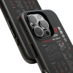 R35 GTR Infographic Phone Case, Black Spec Sheet Tough Cover