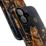 Shiba Inu at Snowy Train Station Phone Case | Winter Dog Scene