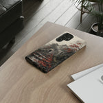 Autumn Temple Steps phone case | Japanese watercolor landscape cover