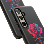 Glitch Rose Neon Phone Case Vaporwave Tough Cover