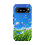 Bubbles Over Grass phone case | Tough Cover