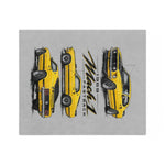 1969 Mach 1 Fastback Yellow Mustang Blanket | Velveteen Microfiber