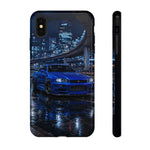 Skyline GT-R R34 Bayside Blue Tokyo Night Art Tough Phone Case