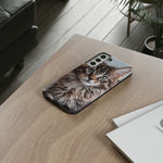 Maine Coon Kitten Phone Case, Tufted Ears Macro Portrait Cover