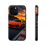 Orange C8 Z06 Flat Plane V8 Speed Art Tough Phone Case