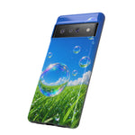 Bubbles Over Grass phone case | Tough Cover